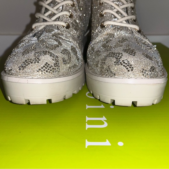 Gianni Bini Balynne Gold Combat Boots - Picture 7 of 8